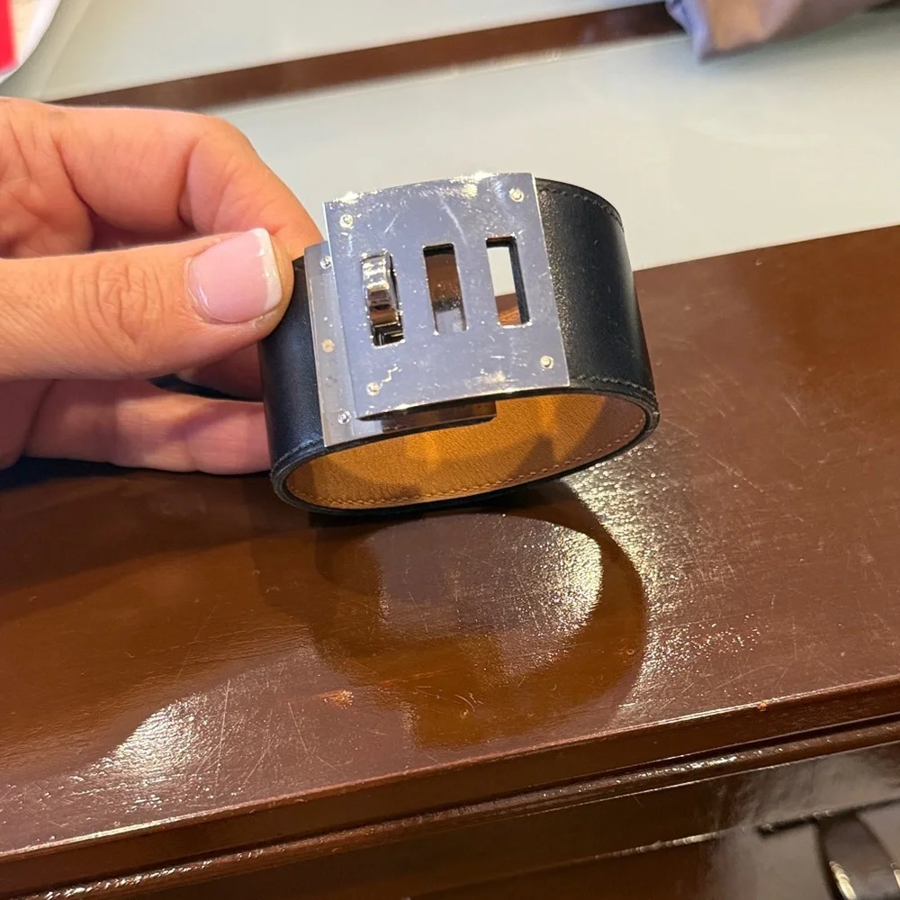 Hermes Black and Silver Wearable Band